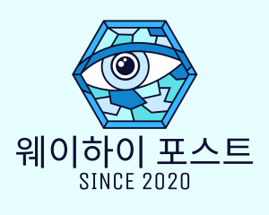 Blue Stained Glass Eye logo design