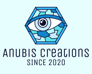 Blue Stained Glass Eye logo design