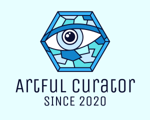 Blue Stained Glass Eye logo design