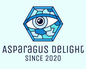 Blue Stained Glass Eye logo design