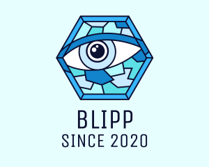 Clinic - Blue Stained Glass Eye logo design