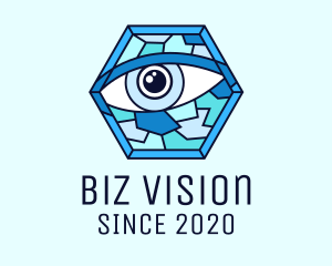 Blue Stained Glass Eye logo design