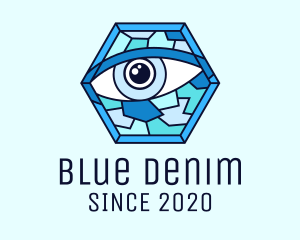 Blue Stained Glass Eye logo design