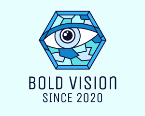 Blue Stained Glass Eye logo design