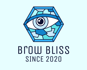 Blue Stained Glass Eye logo design