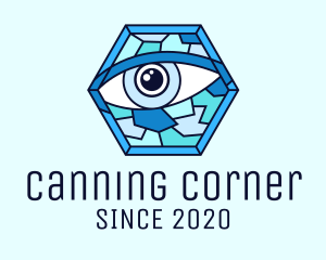 Blue Stained Glass Eye logo design