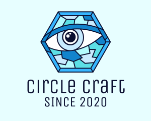 Blue Stained Glass Eye logo design