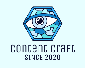 Blue Stained Glass Eye logo design