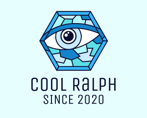 Blue Stained Glass Eye logo design