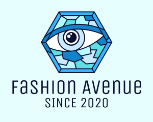 Blue Stained Glass Eye logo design