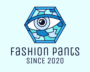 Blue Stained Glass Eye logo design