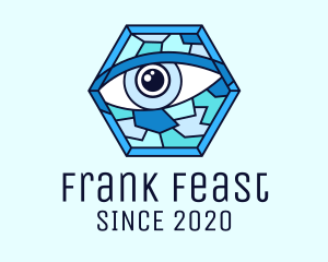 Blue Stained Glass Eye logo design