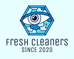 Blue Stained Glass Eye logo design