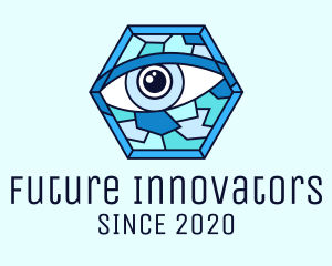 Visionary - Blue Stained Glass Eye logo design