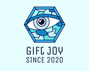 Blue Stained Glass Eye logo design