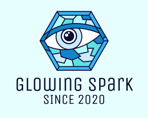 Blue Stained Glass Eye logo design