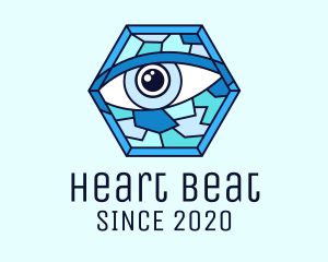 Blue Stained Glass Eye logo design