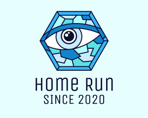 Blue Stained Glass Eye logo design