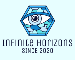 Visionary - Blue Stained Glass Eye logo design