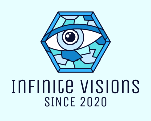 Visionary - Blue Stained Glass Eye logo design