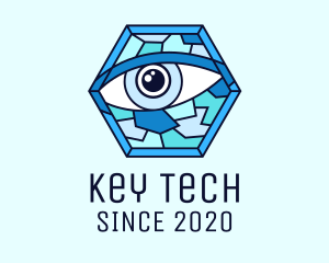 Blue Stained Glass Eye logo design