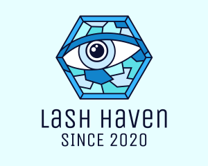 Blue Stained Glass Eye logo design