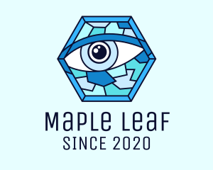 Blue Stained Glass Eye logo design