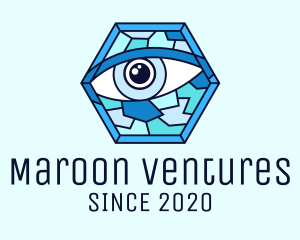 Blue Stained Glass Eye logo design