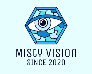 Blue Stained Glass Eye logo design