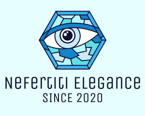 Blue Stained Glass Eye logo design