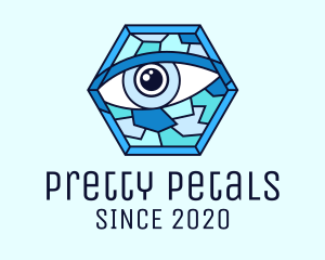 Blue Stained Glass Eye logo design