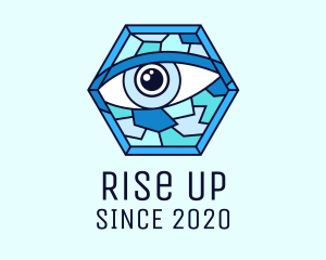 Blue Stained Glass Eye logo design