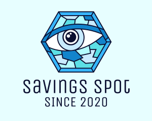 Blue Stained Glass Eye logo design