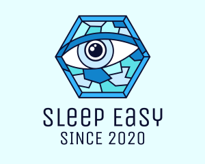 Blue Stained Glass Eye logo design