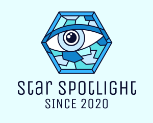 Blue Stained Glass Eye logo design