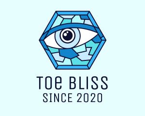 Blue Stained Glass Eye logo design