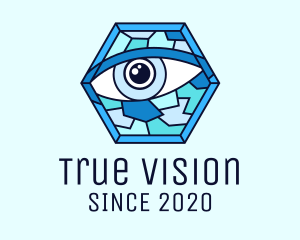 Blue Stained Glass Eye logo design