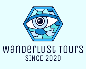 Blue Stained Glass Eye logo design