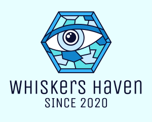 Blue Stained Glass Eye logo design