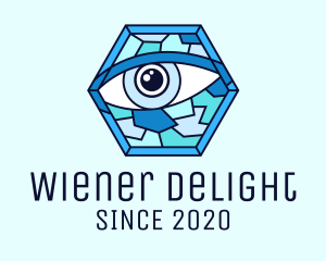 Blue Stained Glass Eye logo design