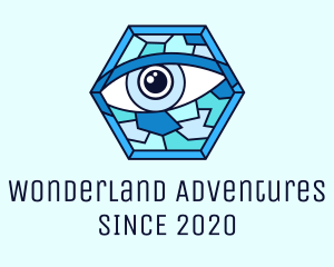 Blue Stained Glass Eye logo design