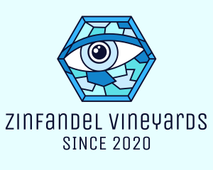 Blue Stained Glass Eye logo design