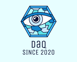 Blue Stained Glass Eye logo design