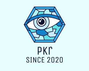 Blue Stained Glass Eye logo design