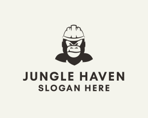 Construction Worker Gorilla logo design