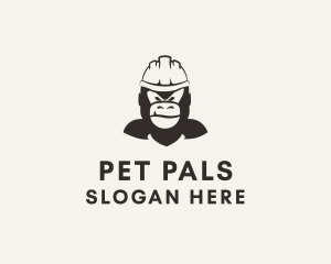 Construction Worker Gorilla logo design