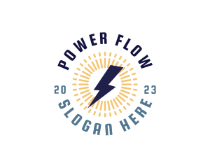 Power Bolt Electricity logo design