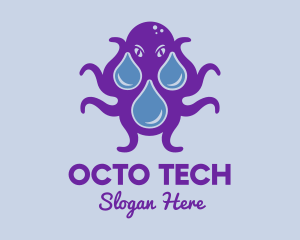 Sea Monster Droplet  logo design