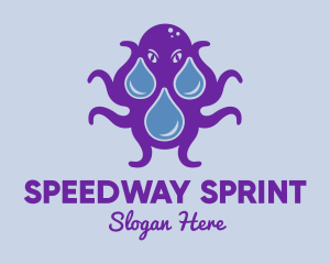 Theme Park - Sea Monster Droplet logo design