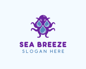 Sea Monster Droplet  logo design